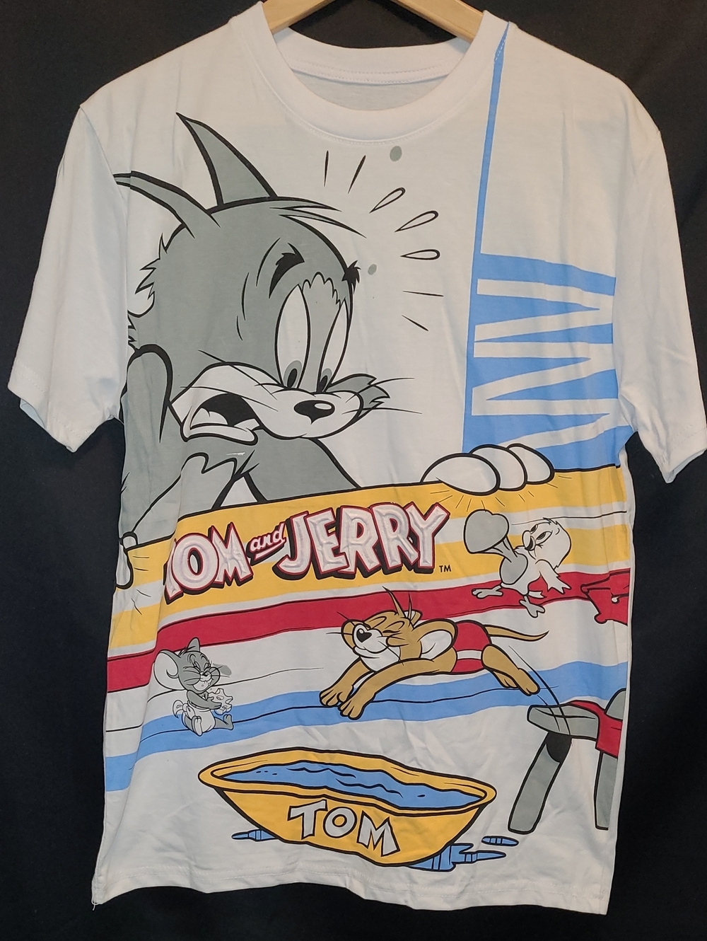 Tom and Jerry Graphic Tee - White with Multicolor Print NO TAGS